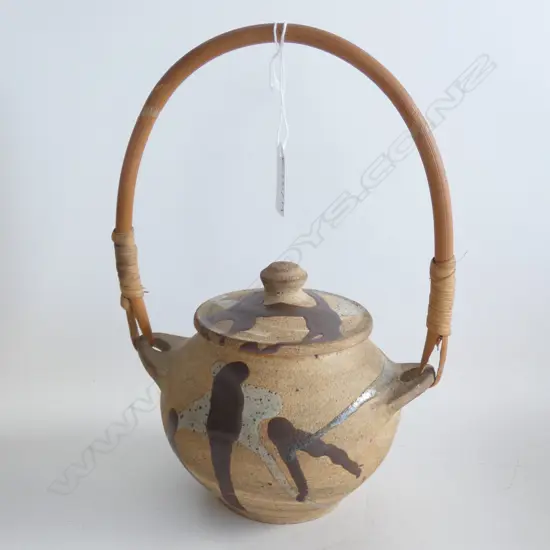 STYLE OF PATRICIA PERRIN LIDDED VESSEL w. CANE HANDLE