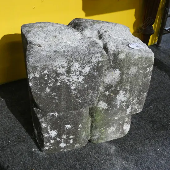 CARVED STONE SCULPTURE BLOCK TYPE FORM