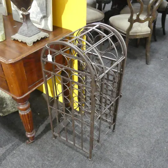 BROWN METAL WINE RACK H.820mm