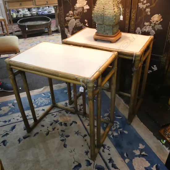 PR MCGUIRE CANE COFFEE TABLES  710 X 450 X 74MM