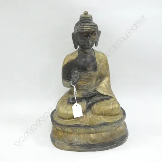 GILDED BRONZE SEATED BUDDHA H.350mm