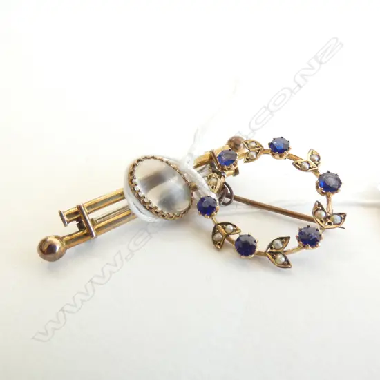 9CT CIRCLE BROOCH & OTHER PROBABLY NOT GOLD