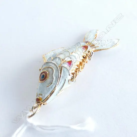 ARTICULATED ENAMEL FISH PENDANT