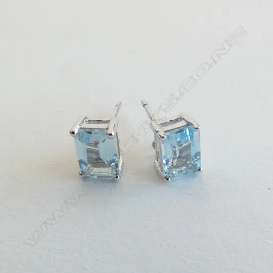 PR AQUAMARINE & SILVER EARRINGS