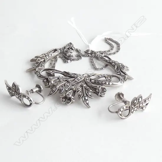 MARCASITE NECKLACE & EARRINGS