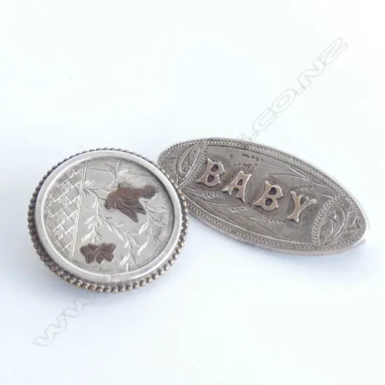 TWO VICTORIAN SILVER BROOCHES