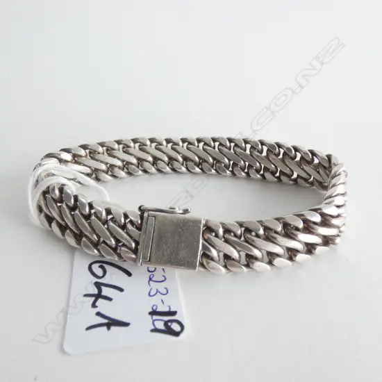 HEAVY LINK SILVER BRACELET 67.57gm