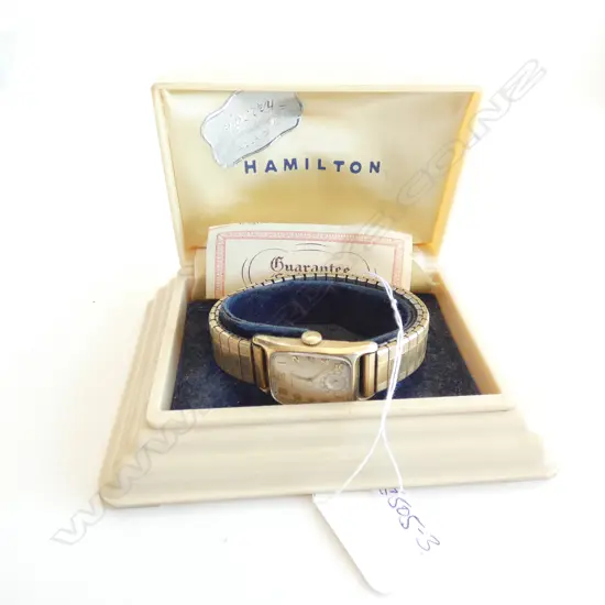 1940'S HAMILTON GOLD PLATE WRISTWATCH CASED