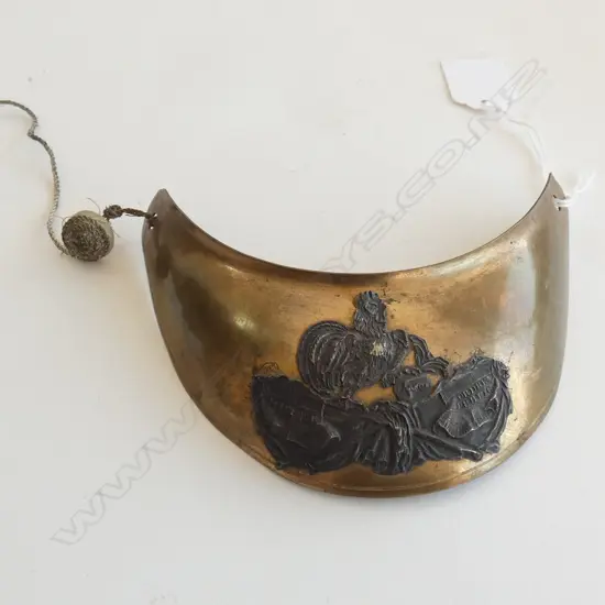 ANTIQUE FRENCH SILVER & BRASS GORGET