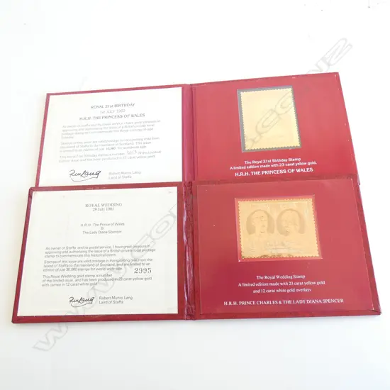 2 ROYAL WEDDING GOLD STAMPS INFOLDERS