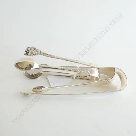 4 STG SILVER SUGAR TONGS 104 GRAMS