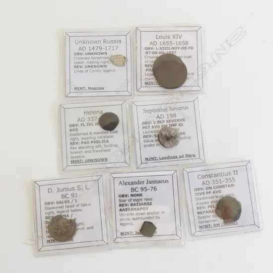 7 ANCIENT WORLD COINS INCLS 'HELENA 337-340 ETC