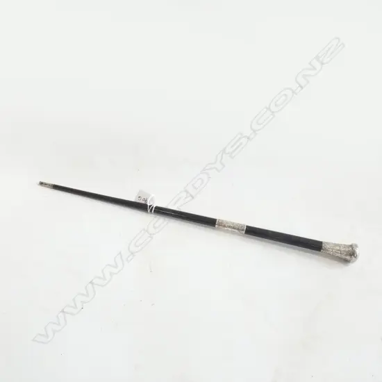 SWAGGER STICK; LONDON 1927 SILVER MOUNT L.510mm