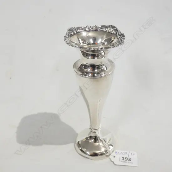 STG SILVER POSEY VASE, SHEFFIELD 1906 H.165mm 202 GRAMS, WEIGHTED
