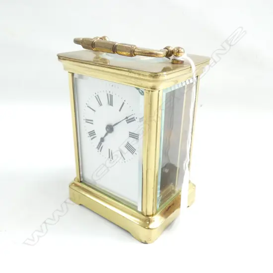 ANTIQUE FRENCH BRASS CARRIAGE CLOCK H.145mm