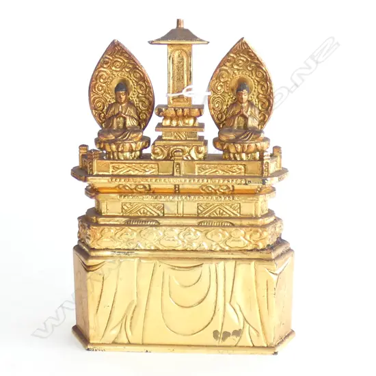 UNUSUAL WOODEN BUDDHIST STATUE. H256 W188mm