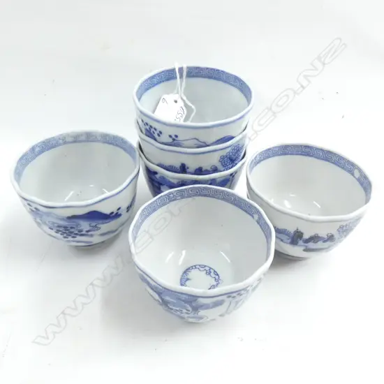 6 EARLY 1900’S ORIENTAL TEA CUPS HAND PAINTED H62mm