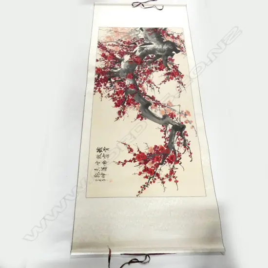 CHINESE SCROLL PAINTED BY WANG CHENGXI 'PLUM BLOSSOM'
