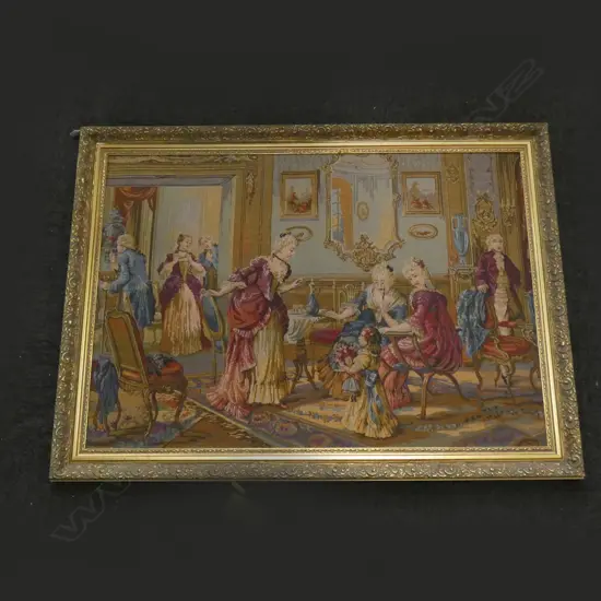 LARGE GILT FRAMED TAPESTRY 610x875mm