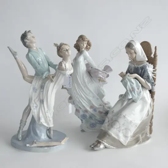 3 DAMAGED LLADRO FIGURINES A/F