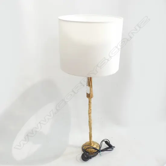 GOLD GILDED LAMP BASE w SHADE H 700MM