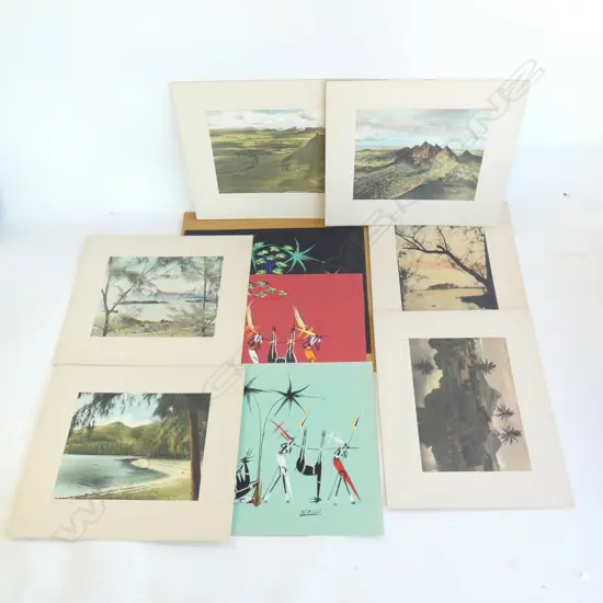 SET 6 SIGNED PHOTOGRAPHIC PRINTS + 3 DEMOBA SIGNED PAINTINGS ON PAPER (A4)