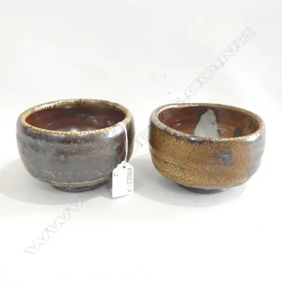 2 DUNCAN SHEARER WOOD FIRED TEA BOWLS