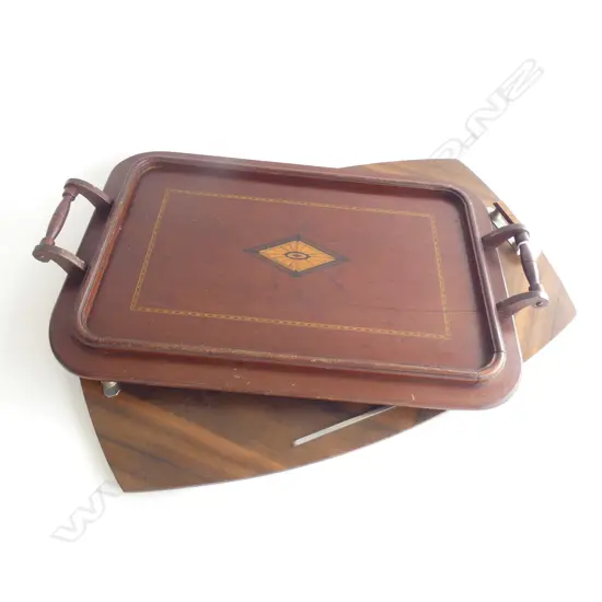 2 WOODEN TRAYS L.590mm
