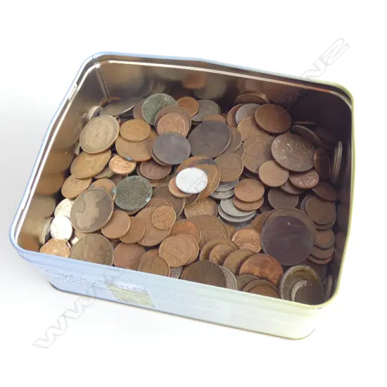 TIN ASST. WORLD COINS ABOUT 3.4 KG