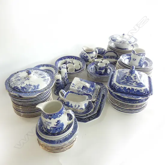 LARGE BURLEIGH WARE WILLOW DINNER SET...