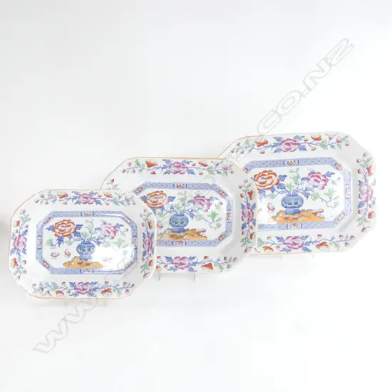 MASON IRONSTONE 3 GRADUATED ASHETS CHINESE PEONY PAT