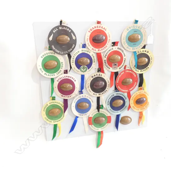 1960 ALL BLACKS TOUR S.A SOUVENIR ROSETTES ON CARD