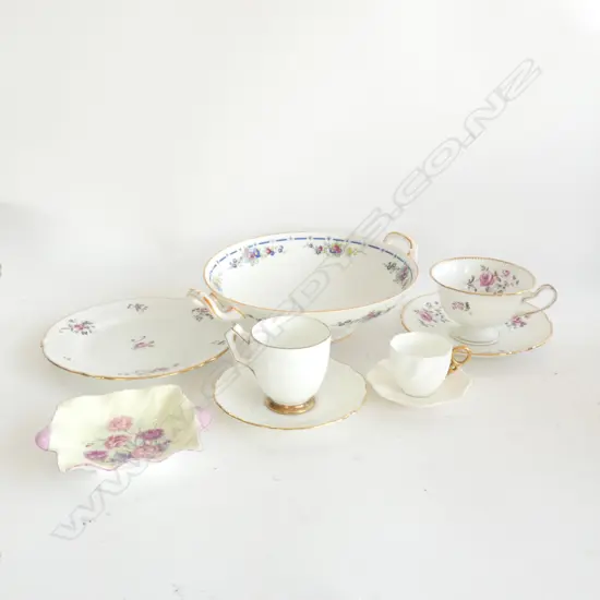 SHELLEY TRIO & DISH / RD BOWL / AYNSLEY GOLD CROCUS C&S / COALPORT C&S