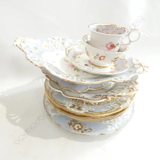 10 PCES EARLY 19thC CHINA; GREY TONES