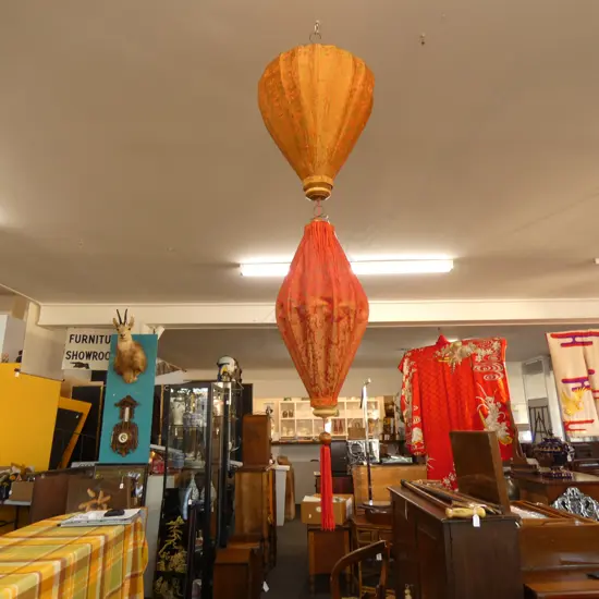 PR CHINESE GOLD FABRIC LANTERNS H.450mm