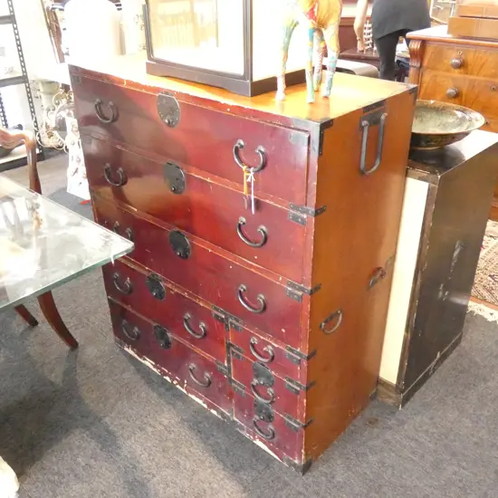 1940’S KYOTO LACQUERED CEDAR KIMONO CHEST