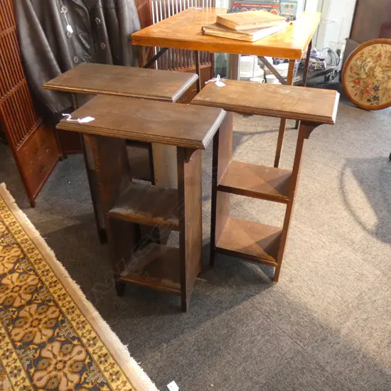 3 DARK OAK BRITANNICA BOOKCASES...