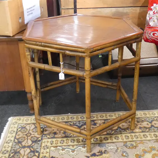 ORIENTAL HEXAGONAL SIDE TABLE H.620mm 620mm dia