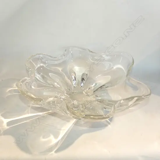 MURANO? CLEAR ART GLASS BOWL 320mm dia