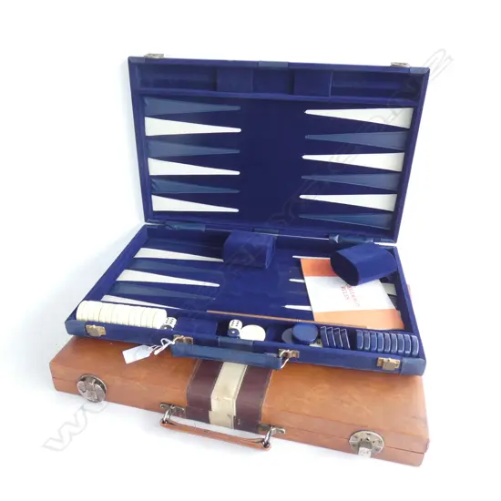 2 CASED BACKGAMMON SETS