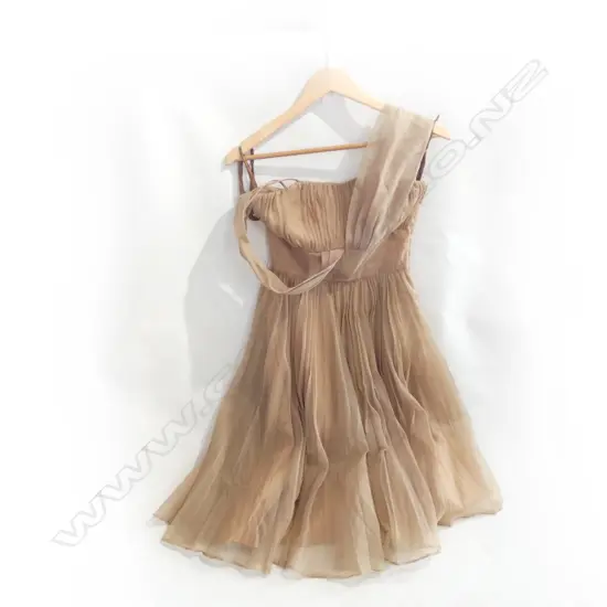 1940S PINK TAFFETA DRESS 