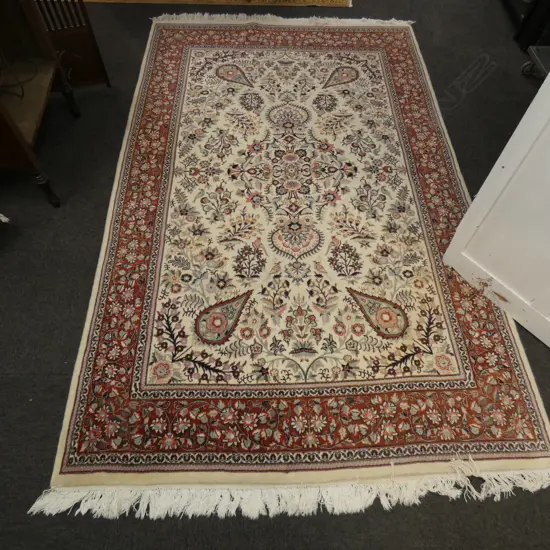 NAIM STYLE HAND KNOTTED LUSTROUS WOOL PILE RUG...