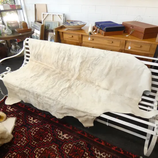 WHITE COW HIDE RUG 2250x1600mm