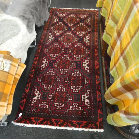 HAND KNOTTED WOOL PILE BALUCHI RUG...