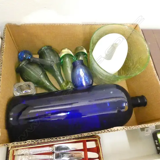 BOX LOT ASST. ART GLASS 