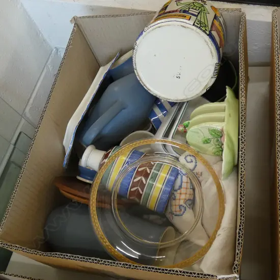 BOX LOT SWEDISH CERAMICS, CORNISH WARE, DENBY ETC