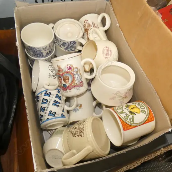 BOX LOT ASST. CROWN LYNN CUPS & SAUCERS
