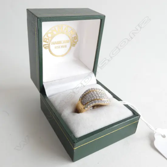 WIDE 18CT GOLD & MULTI DIAMOND RING...