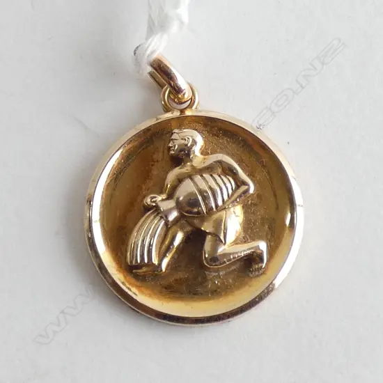 9CT YG GERMAN AQUARIUS PENDANT 5.3 GRAMS