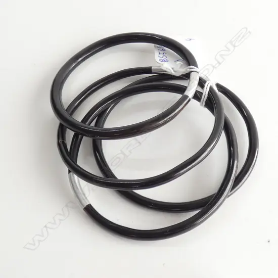 4 BANGLES w SILVER FITTING ELEPHANT HAIR ?